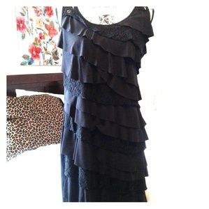 CATO Stunning, Slimming Black Dress, M, Ruffle